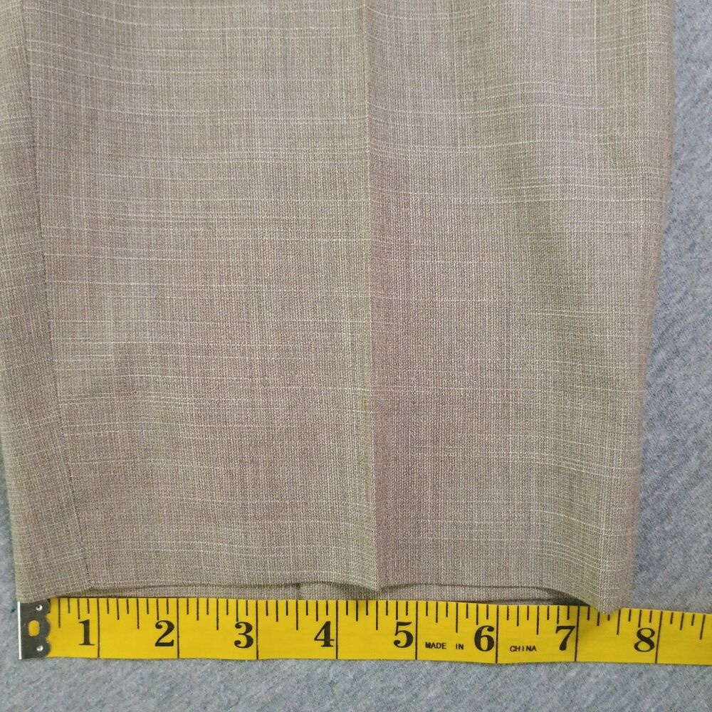 Zanella Parker Shark Skin Trousers 40 Brown 100% Wool Flat Front Premium - Picture 14 of 14